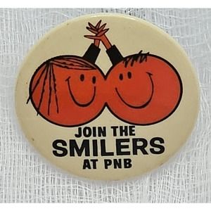 VTG Pin "Join the Smilers at PNB" White Orange